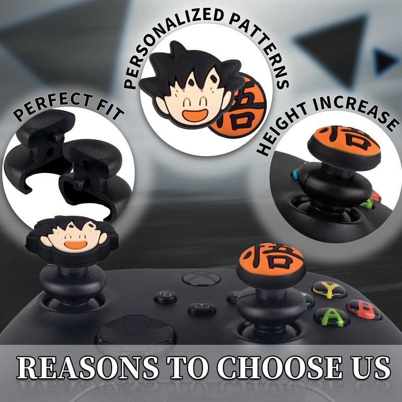 PlayRealm NO Falling Off Thumbstick Extender x 2 & Thumb Grip x 4 for xbox series & xbox one Controller (Goku) - Image 4